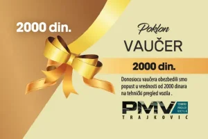 Poklon vaučer u iznosu od 2000 dinara